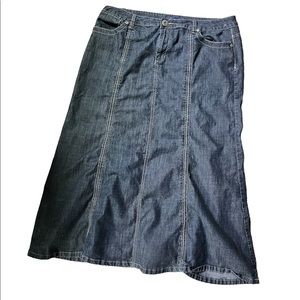 Dark wash Maxi denim jean skirt